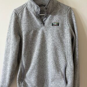 L.L. Bean Gray Pullover Sweater fleece size